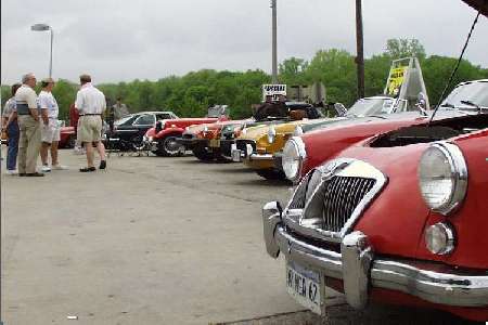 Lineup of cars for Spring Rally