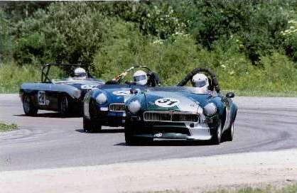 Three MGB in the Vintage Races