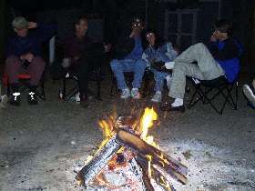 Social around the campfire