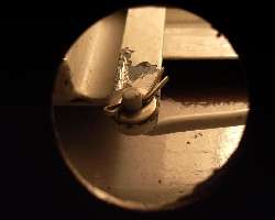 view through hole from underneath the boot