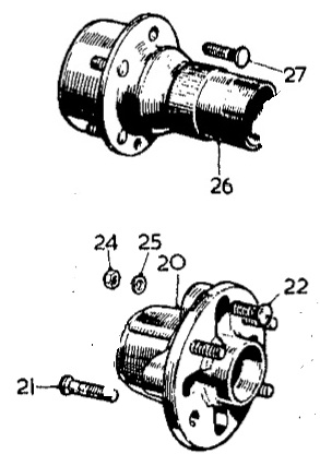 Stud for securing , brake disc to front bearing hub, MGA 1600, 1600-MK-II