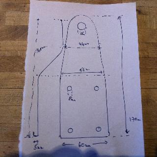 Andrex bracket front drawing