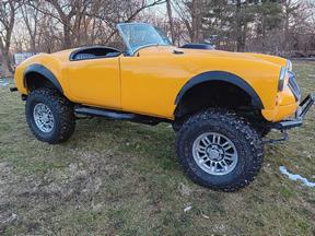 Jeep chassis with MGA body