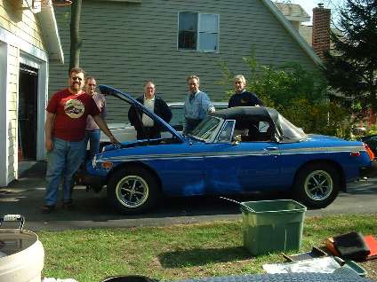 Rubber bumper MGB and work crew